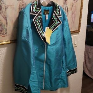 Bob Mackie Wearable Art Silk Jacket XL NEW
